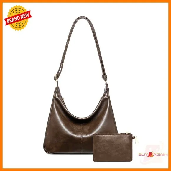 Soft Vegan Leather Hobo Bag with Adjustable Strap and Mini Purse - Picture 1 of 7